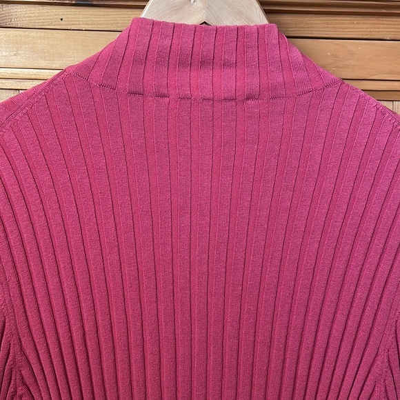 CAbi full front zip cardigan, long sleeve jersey knit top in lovely deep rose,XL - Picture 4 of 11